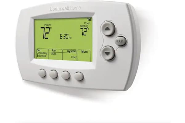 A Honeywell home thermostat shows the indoor temperature as 72 degrees. at AVIA Lofts on Parkway, Vancouver Washington